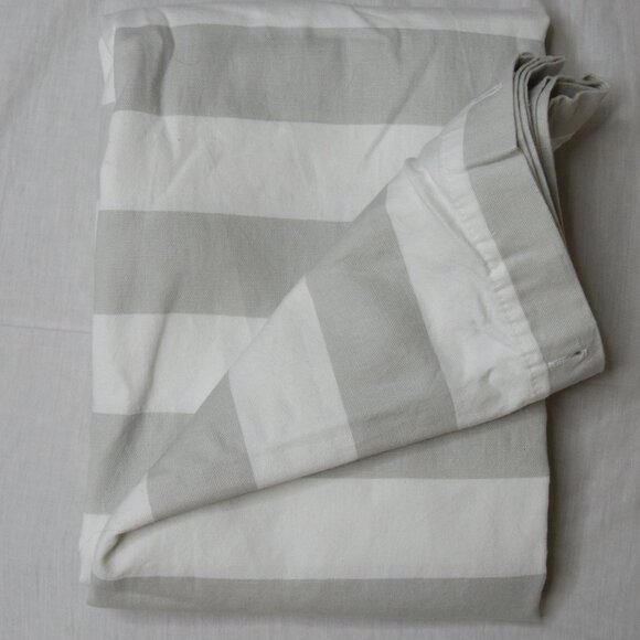 Lauren Ralph Lauren Gray White Stripe Shower Curtain Cotton - Picture 3 of 5